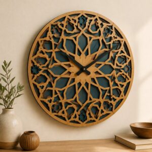 ساعت دیواری MDF طرح هندسی